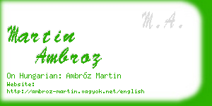 martin ambroz business card
